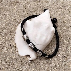 “Etched” Rope Anklet | Black